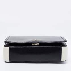 Pre Owned Kate Spade Black/Off White Leather Patterson Drive Medium Maisie Shoulder Bag