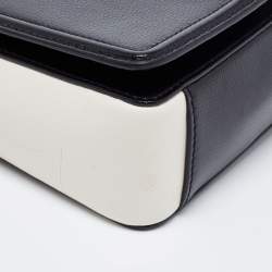 Pre Owned Kate Spade Black/Off White Leather Patterson Drive Medium Maisie Shoulder Bag