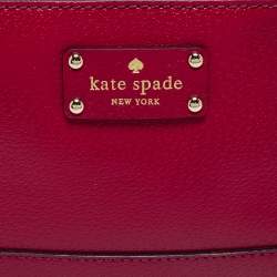 Pre Owned Kate spade Dark Pink Leather Wellesley Hanna Crossbody Bag