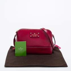 Pre Owned Kate spade Dark Pink Leather Wellesley Hanna Crossbody Bag