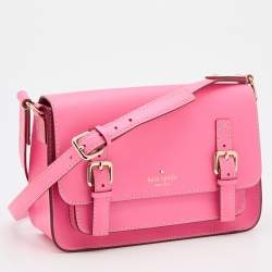 Pre Owned Kate Spade Pink Leather Essex Scout Crossbody Bag