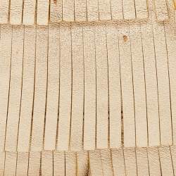 Pre Owned Kate Spade Gold Leather Fringe Hula Ida Hula Bag