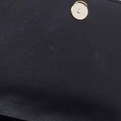 Pre Owned Kate Spade Black Chevron Velvet Chain Clutch