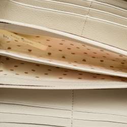 Pre Owned Kate Spade Yellow Leather Zip Around Wallet