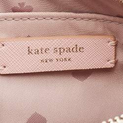 Pre Owned Kate Spade Rose Gold/Pink Glitter and Leather Shoulder Bag