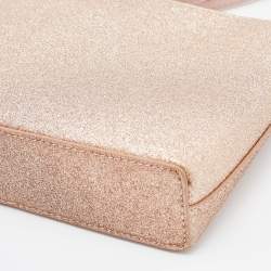 Pre Owned Kate Spade Rose Gold/Pink Glitter and Leather Shoulder Bag