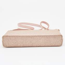 Pre Owned Kate Spade Rose Gold/Pink Glitter and Leather Shoulder Bag