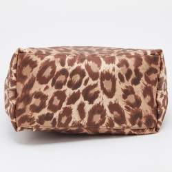 Pre Owned Kate Spade Brown/Black Animal Print Fabric and Leather Tote