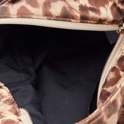 Pre Owned Kate Spade Brown/Black Animal Print Fabric and Leather Tote