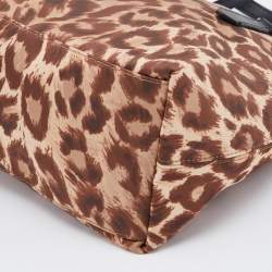 Pre Owned Kate Spade Brown/Black Animal Print Fabric and Leather Tote