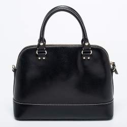 Pre Owned Kate Spade Black Leather Large Wellesley Rachelle Dome Satchel