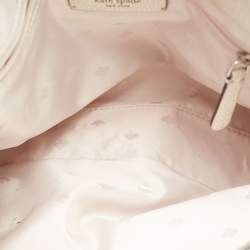 Pre Owned Kate spade Silver Grained Leather Floral Applique Evangelie Larchmont Avenue Satchel