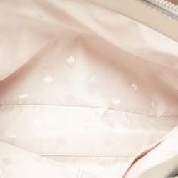 Pre Owned Kate spade Silver Grained Leather Floral Applique Evangelie Larchmont Avenue Satchel