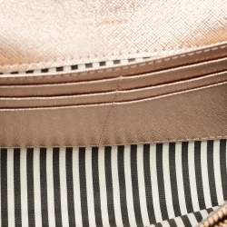 Pre Owned Kate Spade Metallic Rose Gold Leather Flap Crossbody Bag