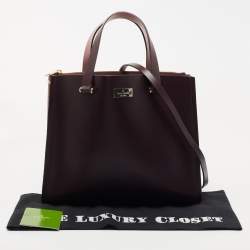 Pre Owned Kate Spade Purple/Pink Leather Kyra Arbour Hill Tote