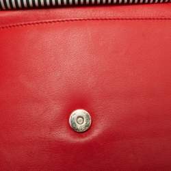 Kate Spade Red Leather Flap Top Handle Bag