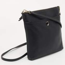 Kate Spade Black Leather Zip Crossbody Bag