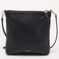 Kate Spade Black Leather Zip Crossbody Bag