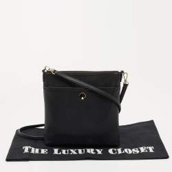 Kate Spade Black Leather Zip Crossbody Bag