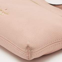 Pre Owned Kate Spade Pink Leather Zip Crossbody Bag