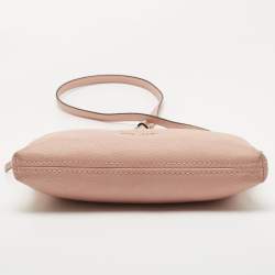 Pre Owned Kate Spade Pink Leather Zip Crossbody Bag