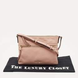 Pre Owned Kate Spade Pink Leather Zip Crossbody Bag
