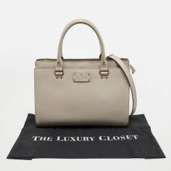 Pre Owned Kate Spade Off White Leather Wellesley Tote