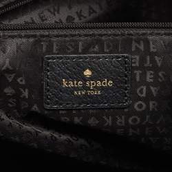 Pre Owned Kate Spade Black/White Leather Groove Street Carli Satchel