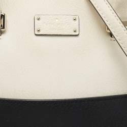 Pre Owned Kate Spade Black/White Leather Groove Street Carli Satchel