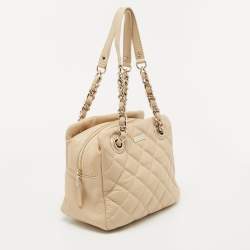 Kate Spade Beige Quilted Leather Elizabeth Satchel