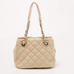 Kate Spade Beige Quilted Leather Elizabeth Satchel