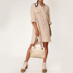Kate Spade Beige Quilted Leather Elizabeth Satchel