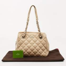 Kate Spade Beige Quilted Leather Elizabeth Satchel