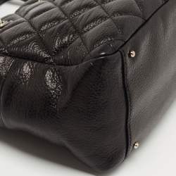 Pre Owned Kate Spade Black Quilted Shimmer Leather Elizabeth Shoulder Bag