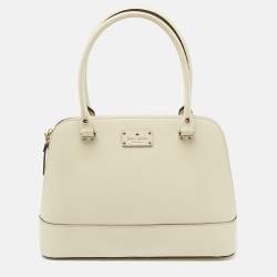 Kate Spade Off White Leather Wellesley Rachelle Satchel