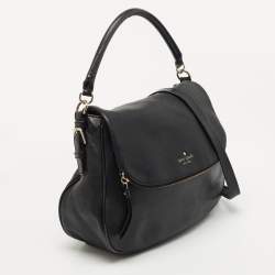 Kate Spade Black Leather Foldover Hobo