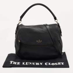 Kate Spade Black Leather Foldover Hobo