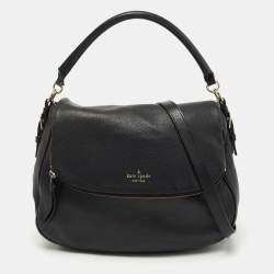 Kate Spade Black Leather Foldover Hobo