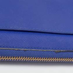 Pre Owned Kate Spade Blue Laser Cut Leather Satchel