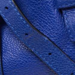 Pre Owned Kate Spade Blue Leather Grey Street Drawstring Bucket Bag