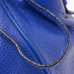 Pre Owned Kate Spade Blue Leather Grey Street Drawstring Bucket Bag