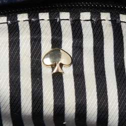 Pre Owned Kate Spade Blue Leather Grey Street Drawstring Bucket Bag