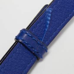 Pre Owned Kate Spade Blue Leather Grey Street Drawstring Bucket Bag