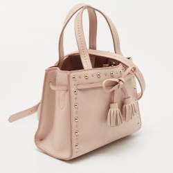 Pre Owned Kate Spade Pink Leather Small Studded Hayes Street Sam Tote