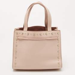 Pre Owned Kate Spade Pink Leather Small Studded Hayes Street Sam Tote