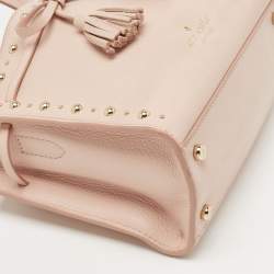 Pre Owned Kate Spade Pink Leather Small Studded Hayes Street Sam Tote