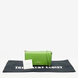Pre Owned Kate Spade Green Leather Cami Crossbody Bag