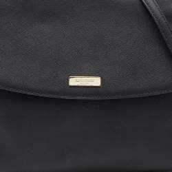 Kate Spade Black Leather Flap Top Handle Bag
