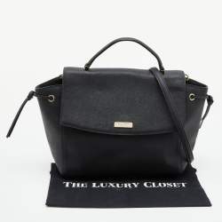 Kate Spade Black Leather Flap Top Handle Bag