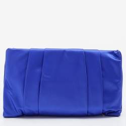 Pre Owned Kate Spade Blue Satin Belle Clutch